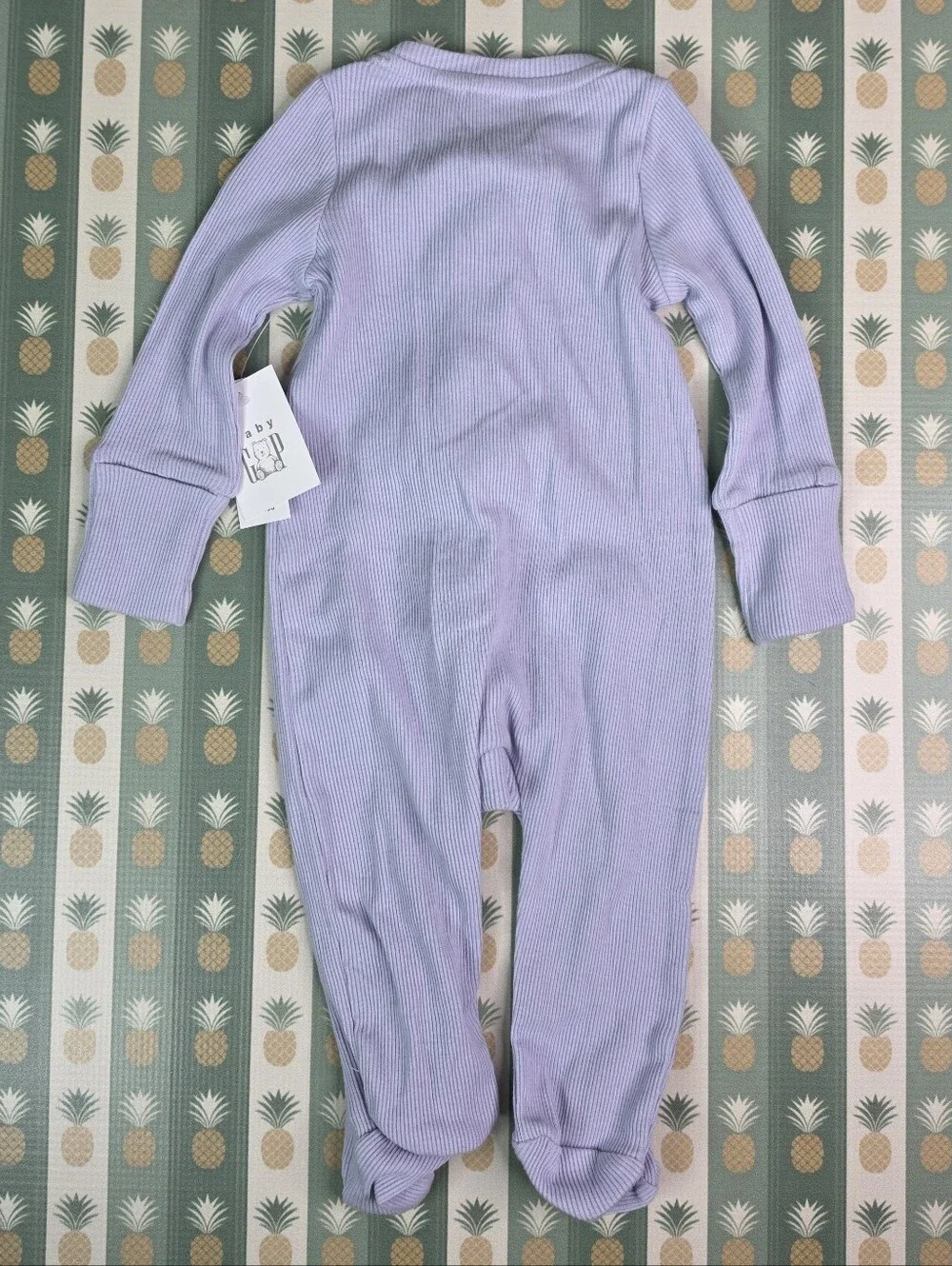 Gap Ribed Light Purple Ruffle-Front Footie